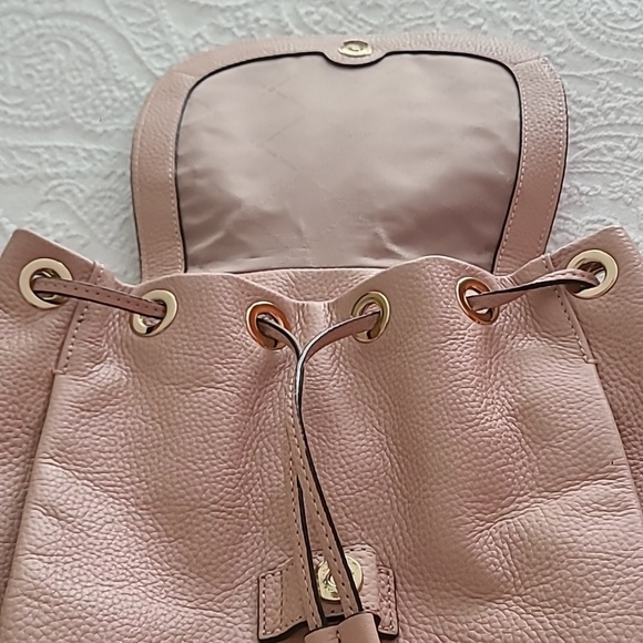 MICHAEL Michael Kors Pink Leather Backpack with Drawstring Closure